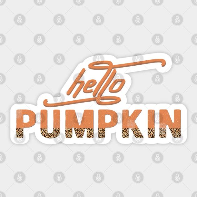 Hello Pumpkin - Welcome Autumn Sticker by Kylie Paul